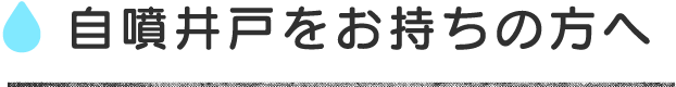 自噴井戸をお持ちの方へ（止水バルブ設置補助）